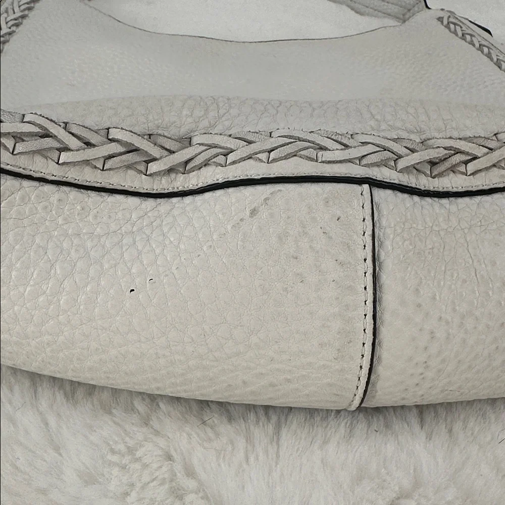 Rebecca Minkoff White Textured Leather Shoulder Hobo Bag